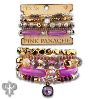 Chunky bead bracelet with Austrian crystal charm