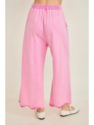 Mineral washed wavy ribbed pants