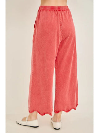 Mineral washed wavy ribbed pants