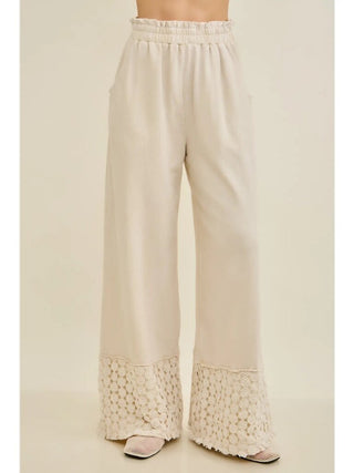 Mineral wash daisy trim pants