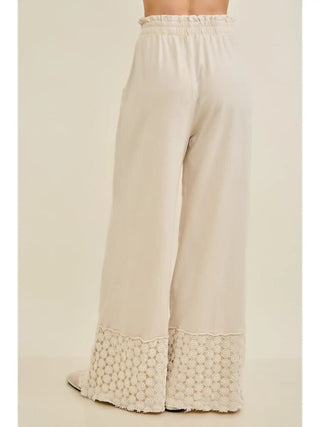 Mineral wash daisy trim pants