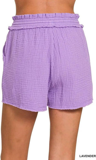 Double gauze shorts with drawstring