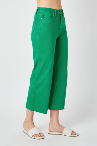Tummy Control Crop wide Leg Jeans