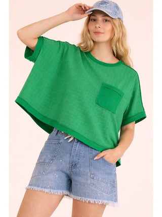 Dolman Sleeve Textured Knit Casual Top