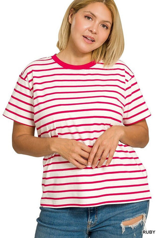 Striped crewneck tee