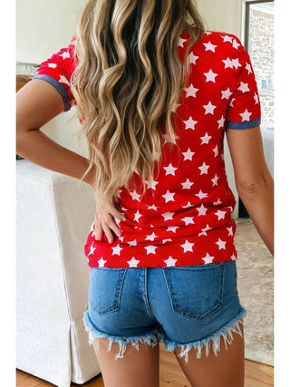 Star cuffed tee