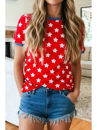 Star cuffed tee