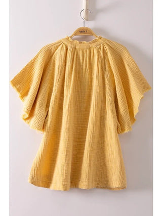 Mineral wash gauze blouse