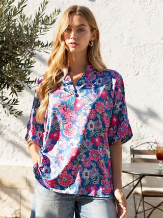 Effortless Mandarin Collar Lizzy Blouse