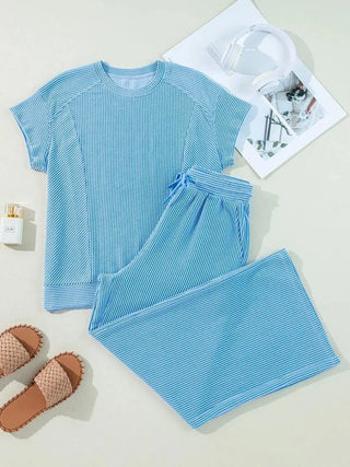 Corded short sleeve top