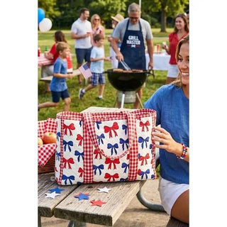 Americana Red & Blue Bow Bag