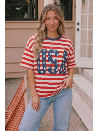 "USA" Striped Star tee