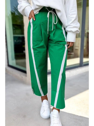 Striped Smocked Waist Drawstring Pant