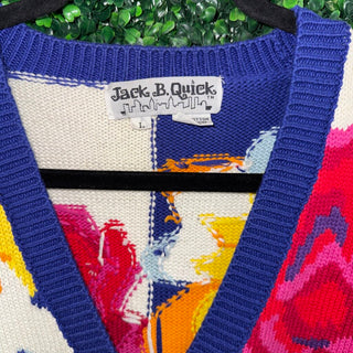 Vintage floral front button sweater