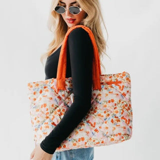 Pressley puffer quilted tote
