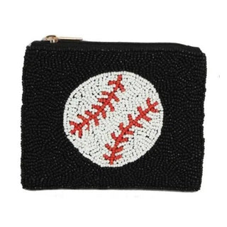 "Baseball" Beaded Coin Purse