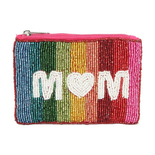 "Mom" Beaded Coin Purse