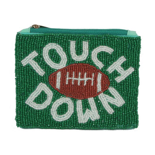 Nima Accessories "Touchdown" Beaded Coin Purse in Green
