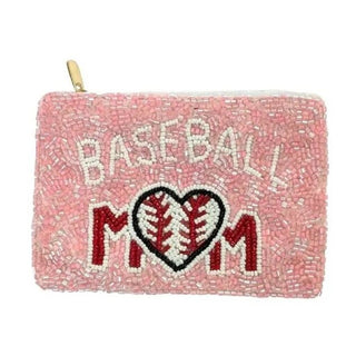 "Baseball Mom" Beaded Coin Purse