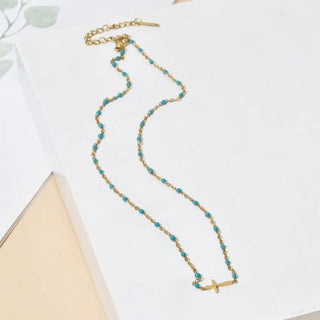 18K Stainless Steel Tarnish Free Cross Necklace