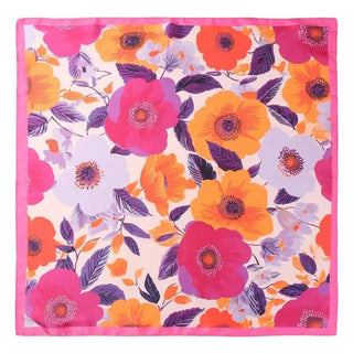 Botanical Retro Floral Silky Feel Bandana Scarf