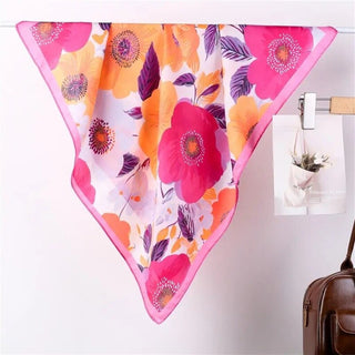 Botanical Retro Floral Silky Feel Bandana Scarf