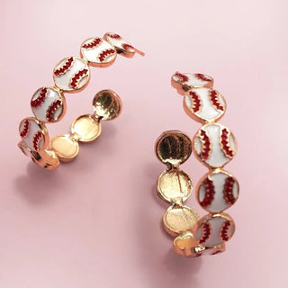 Gameday baseball hoop earrings