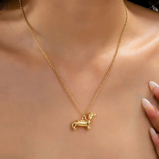 Gold tone dog necklace