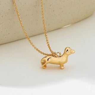 Gold tone dog necklace