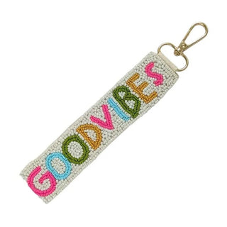 "Good Vibes" Beaded Keychain