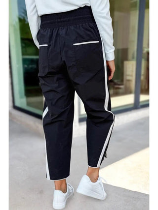 Striped Smocked Waist Drawstring Pant