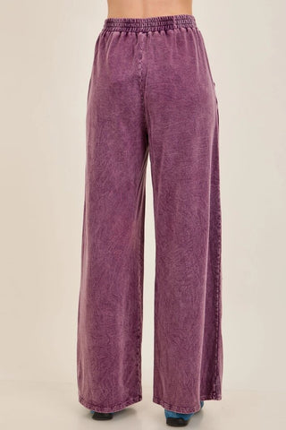 Mineral Washed Rosy Nostalgia Boho Patched Pants