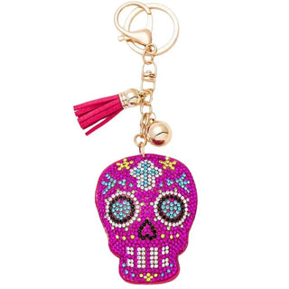 Bag Charm - Pink Sugar Skull