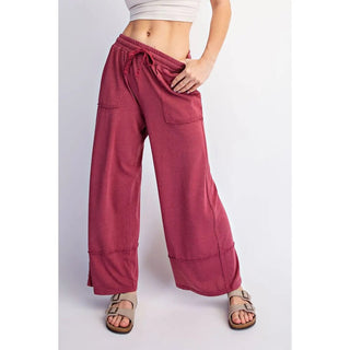 Mineral Washed Wide Leg Pant