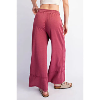 Mineral Washed Wide Leg Pant