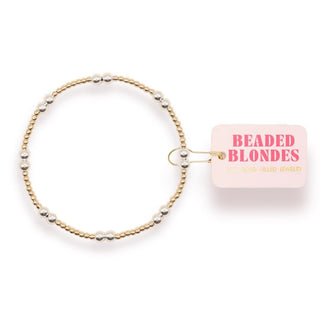 Beaded Blondes Leah gold bracelet with silver