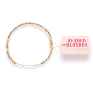 Beaded Blondes Bar bracelet in gold with silver