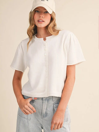 Short Sleeve Sweater Cardigan