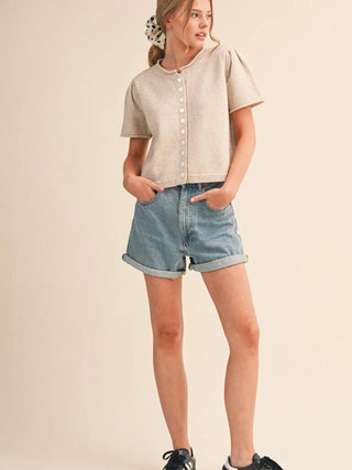 Short Sleeve Sweater Cardigan