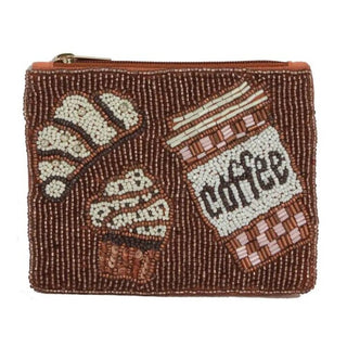 "Coffee" Beaded Coin Purse