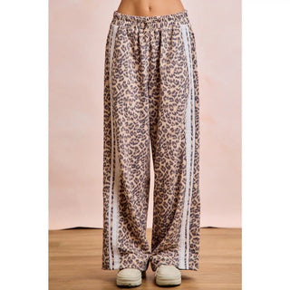 Leopard French Terry Lace Contrast Sweatpants