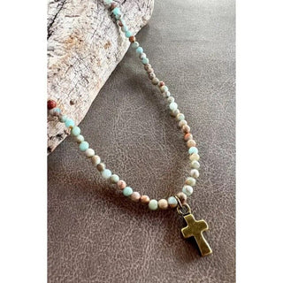Kara Necklace in Imperial Jasper - stone necklace at The White Willow Boutique