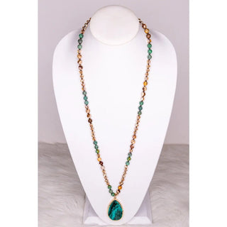 Sabrina Necklace in Jade - green stone necklace at The White Willow Boutique