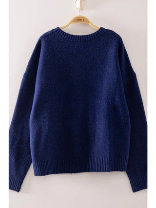 Long Sleeve Cozy Dog Graphic Knit Sweater, close-up detail