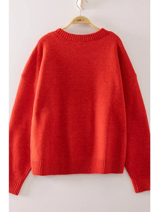 Long Sleeve Cozy Dog Graphic Knit Sweater