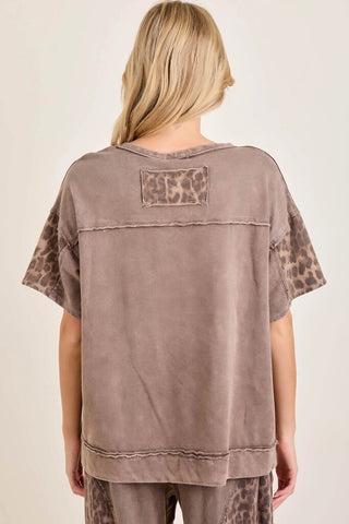Mineral wash daisy patch top