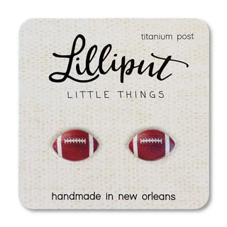 Football stud earrings from The White Willow Boutique