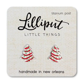 Christmas Tree Cake Earrings