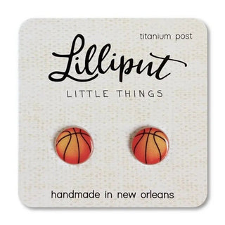 Basketball stud earrings from The White Willow Boutique