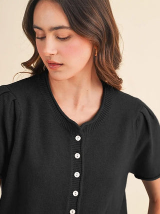 Short sleeve sweater cardigan